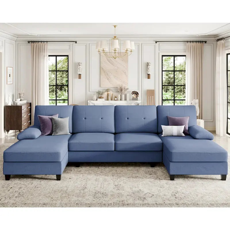 Futzca Sectional Sofa Couches for Living Room, 4 Seat U-Shaped Sofa