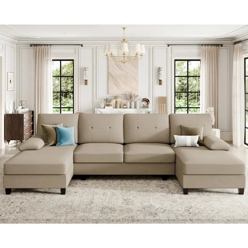 Futzca Sectional Sofa Couches for Living Room, 4 Seat U-Shaped Sofa