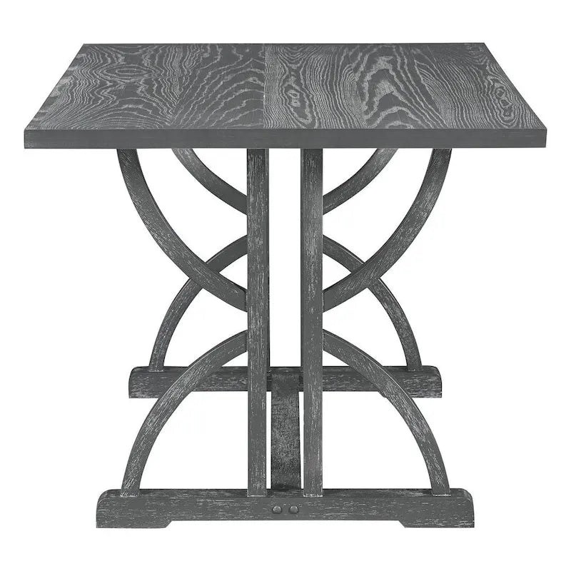 6 PCS Retro Rectangular Dining Table Set for 6