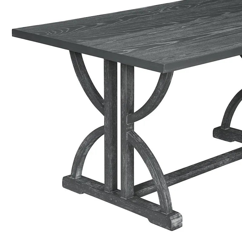 6 PCS Retro Rectangular Dining Table Set for 6