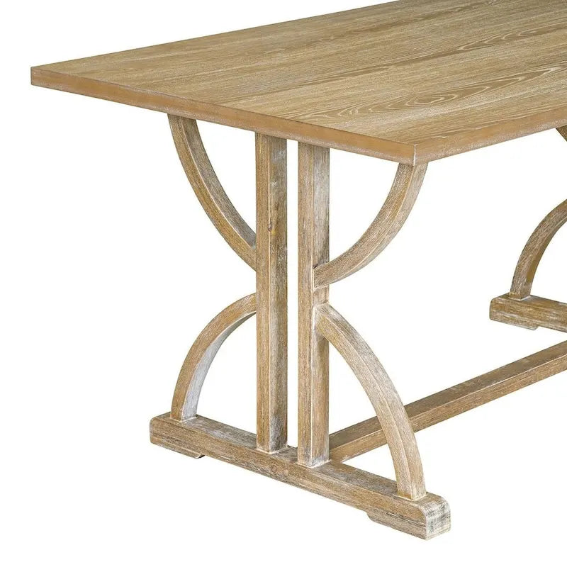 6 PCS Retro Rectangular Dining Table Set for 6