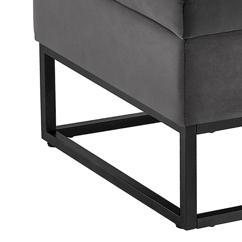 Modern Velvet Upholstered Storage Bench with Flip-Up Seat Top