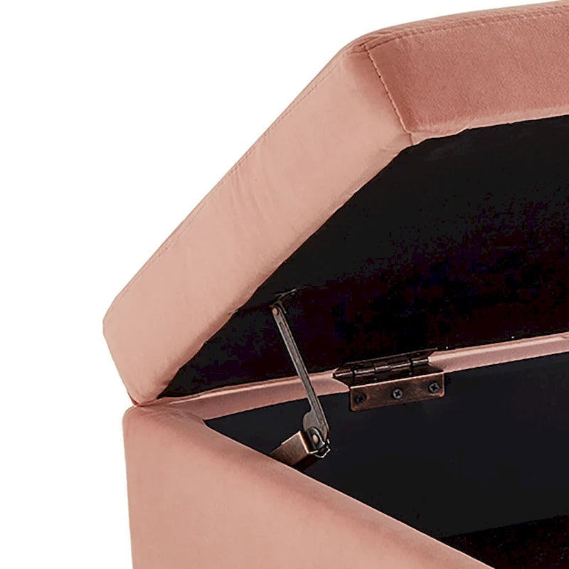 Modern Velvet Upholstered Storage Bench with Flip-Up Seat Top
