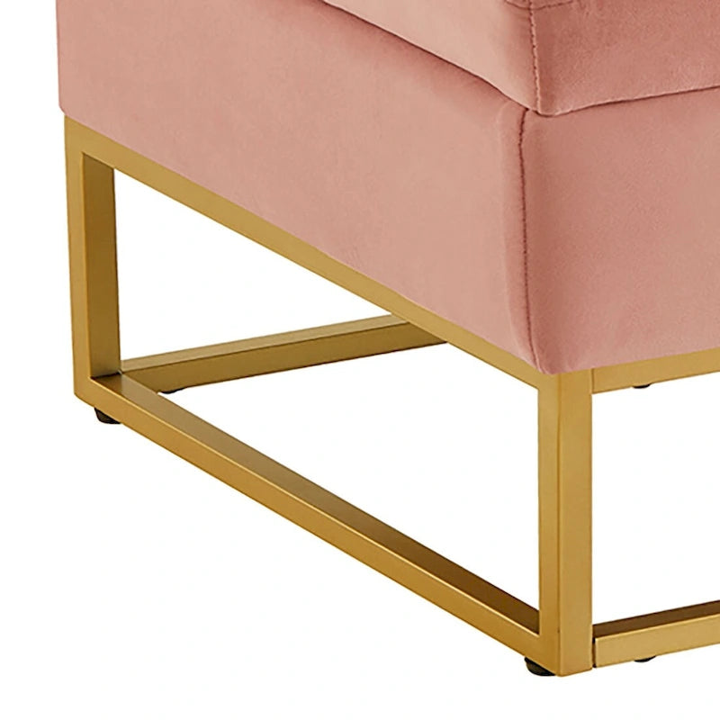 Modern Velvet Upholstered Storage Bench with Flip-Up Seat Top