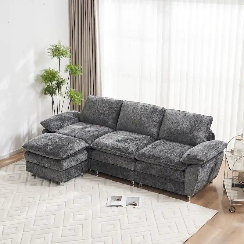 Modern Deep 3-Seat Sofa Couch
