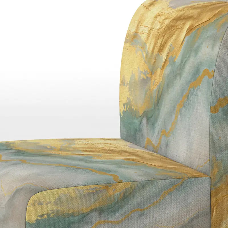 Designart Coast Blue Sea Waves Watercolour Upholstered Abstract Accent Chair - Modern Arm Chair For Bedroom