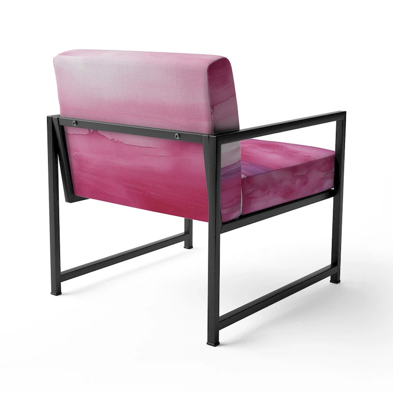 Designart Coast Blue Sea Waves Watercolour Upholstered Abstract Accent Chair - Modern Arm Chair For Bedroom