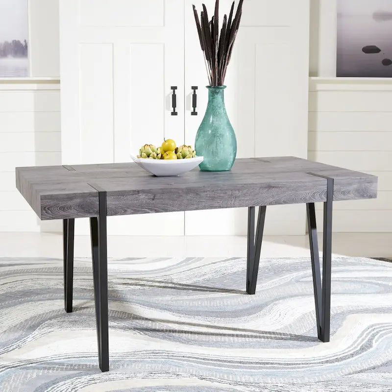 SAFAVIEH Asal Mid-Century Industrial Rustic Dining Room Table - 59.1 W x 35.4 L x 29.5 H - 59Wx35Dx30H