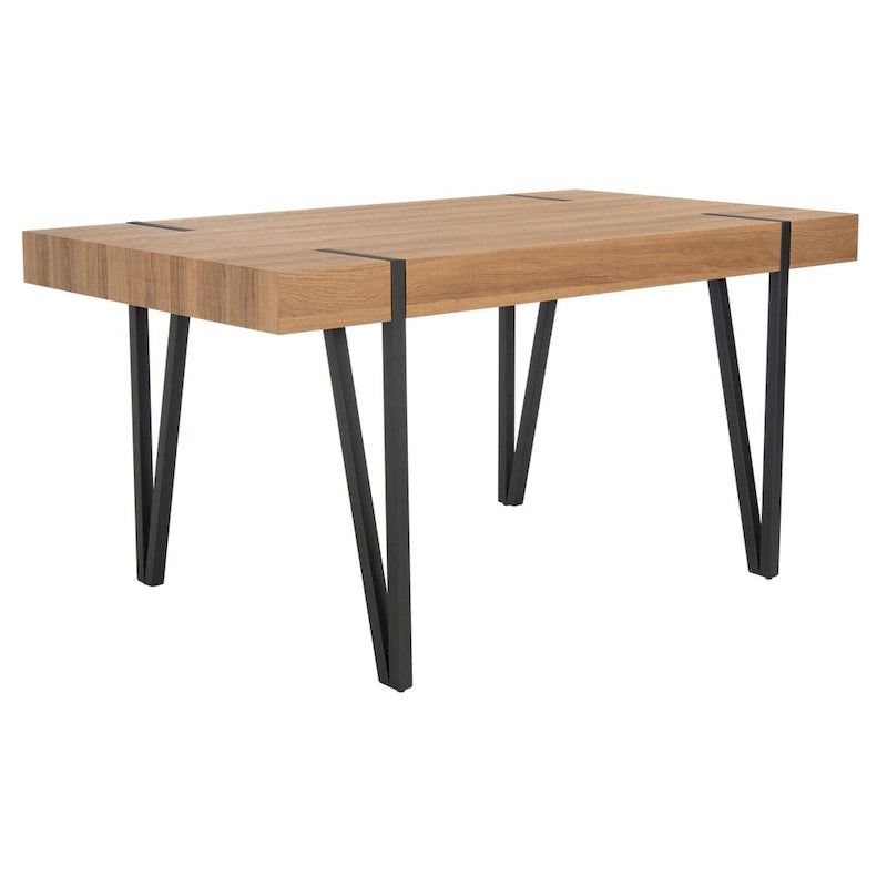 SAFAVIEH Asal Mid-Century Industrial Rustic Dining Room Table - 59.1 W x 35.4 L x 29.5 H - 59Wx35Dx30H