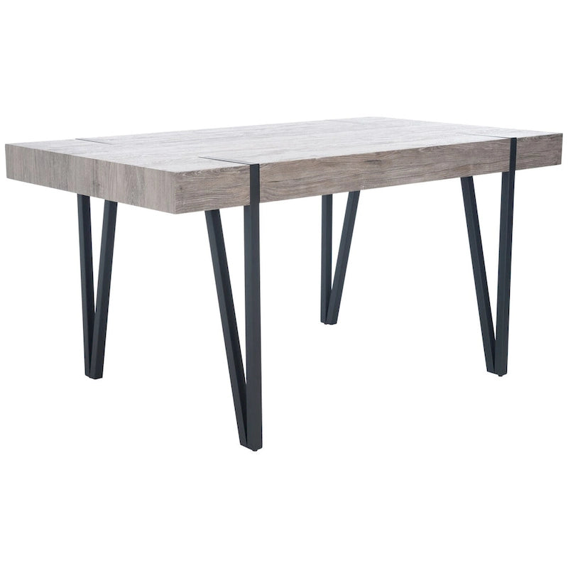 SAFAVIEH Asal Mid-Century Industrial Rustic Dining Room Table - 59.1 W x 35.4 L x 29.5 H - 59Wx35Dx30H