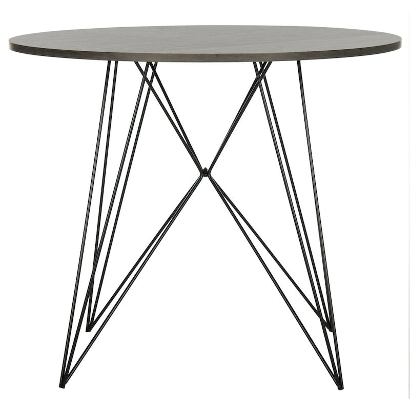SAFAVIEH Zorana Dark Grey / Black Round Dining Table - 35.4 x 35.4 x 29.5 - 35Wx35Dx30H