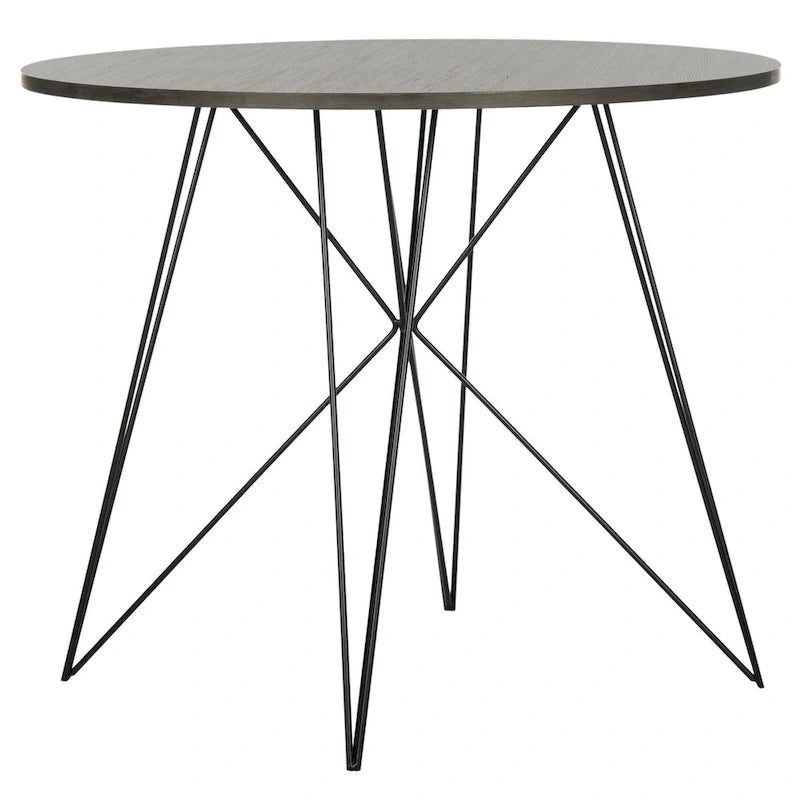 SAFAVIEH Zorana Dark Grey / Black Round Dining Table - 35.4 x 35.4 x 29.5 - 35Wx35Dx30H