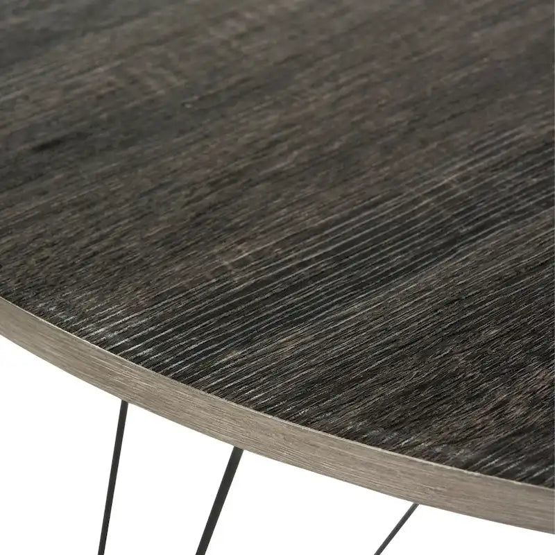 SAFAVIEH Zorana Dark Grey / Black Round Dining Table - 35.4 x 35.4 x 29.5 - 35Wx35Dx30H